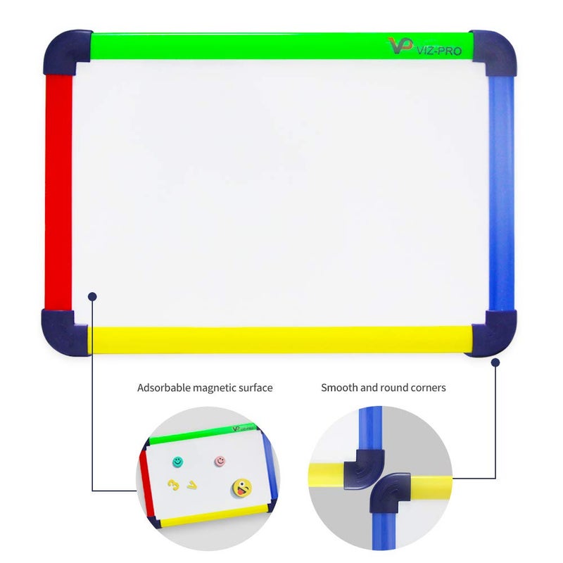 VIZ-PRO Children Board/Writing Whiteboard/Dry Erase Board, Colored Frame,12" X 8" - Image 2